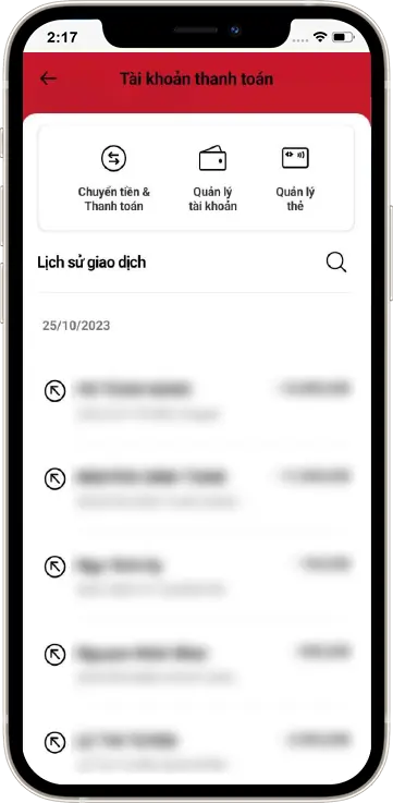Bước 2: Hiển thị lịch sử giao dịch » Ấn vào giao dịch cần kiểm tra